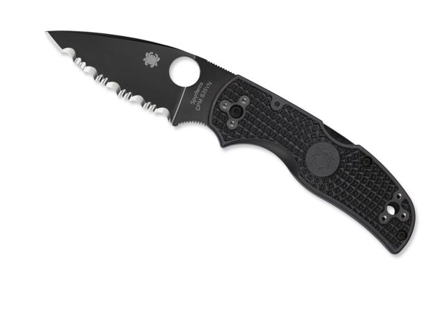 Spyderco Native 5 Lightweight Folding Knife 3.11in CPM S30V Drop Point Black Blade Serrated FRN Black Handle