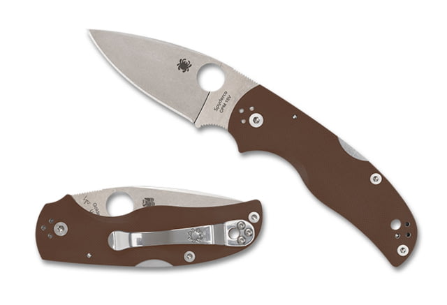Spyderco Native 5 Folding Knife 2.95in CPM 15V Satin Leaf Blade G-10 Brown Handle - Spyderco