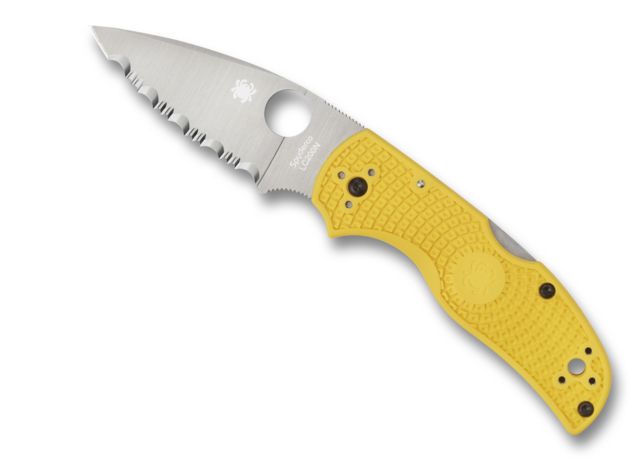 Spyderco Native 5 Salt Folding Knife Lightweight SpyderEdge FRN Handle Yellow - Spyderco
