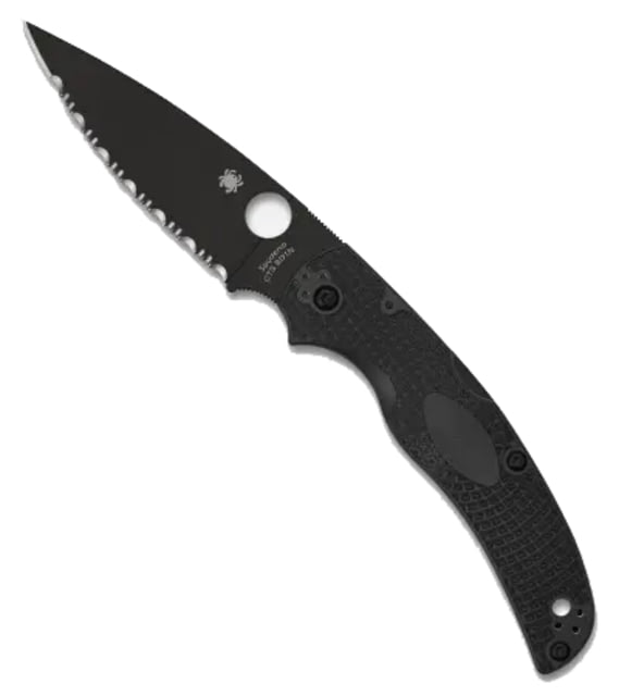 Spyderco Native Chief Lightweight Folding Knife 4.02in CTS-BD1N Stainless Steel Drop Point Black DLC Fully Serrated Black