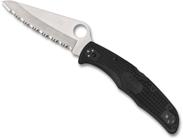 Spyderco Pacific Salt 2 Folding Knife 3.78in H-1 FRN Serrated Black/Silver - Spyderco