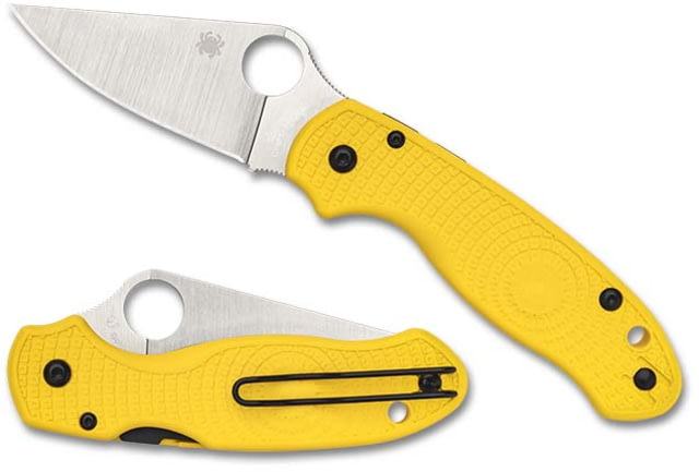 Spyderco Para 3 Salt Lightweight Folding Knife 2.93in CPM MagnaCut Stainless Steel Spyderedge Modified Clip Blade FRN Yellow Handle
