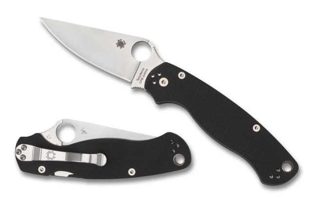 Spyderco Para Military 2 Folding Knife 3.45 in CPM S45VN Black G-10 Handle PlainEdge Blade