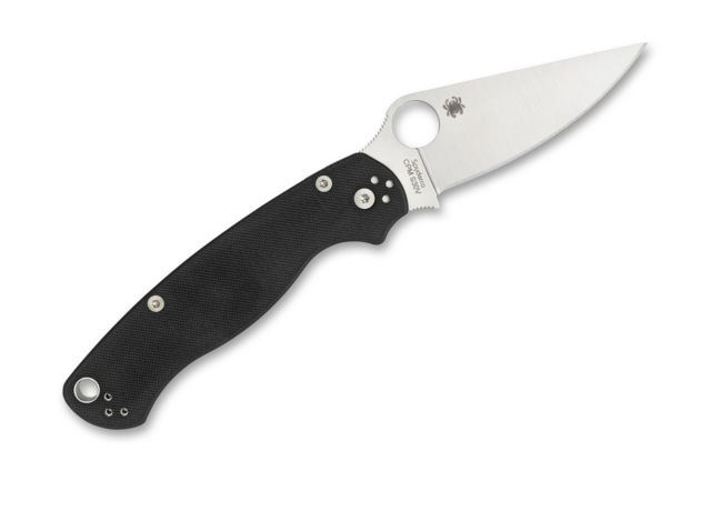 Spyderco Para Military 2 Left Hand Folding Knife G-10 Steel Black