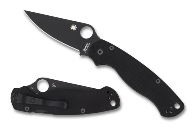 Spyderco ParaMilitary 2 Folding Knife 3.45 in CPM S45VN Black G-10 Handle PlainEdge Black Blade