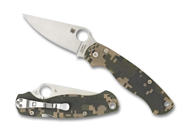 Spyderco ParaMilitary 2 Folding Knife 3.45 in CPM S45VN Camo G-10 Handle PlainEdge Blade