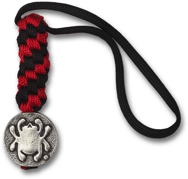 Spyderco Pewter Flat Bead w/Lanyard Red and Black - Spyderco