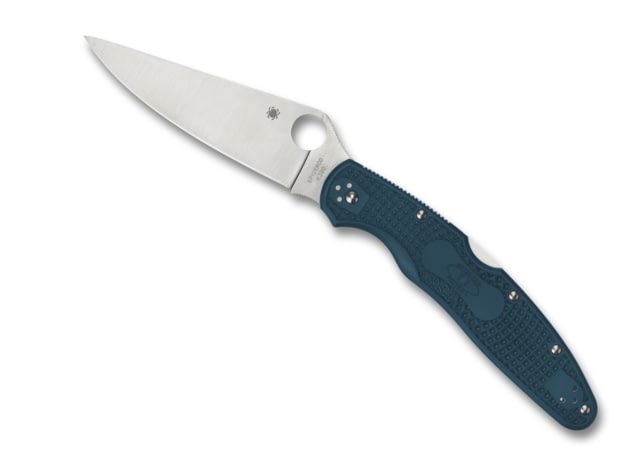 Spyderco Police 4 Folding Knife 4.4in K390 Steel Leaf Blade PlainEdge FRN Blue Handle