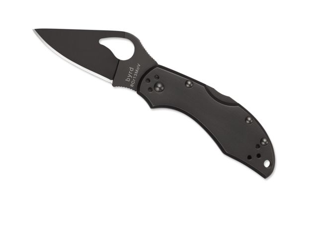 Spyderco Robin 2 SS Plain Edge Folding Knife FRN Black Black Blade - Byrd