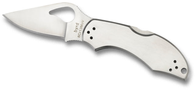 Byrd Robin2 Stainless Steel Blade Silver Handle Fine Edge Folding Knife - Byrd