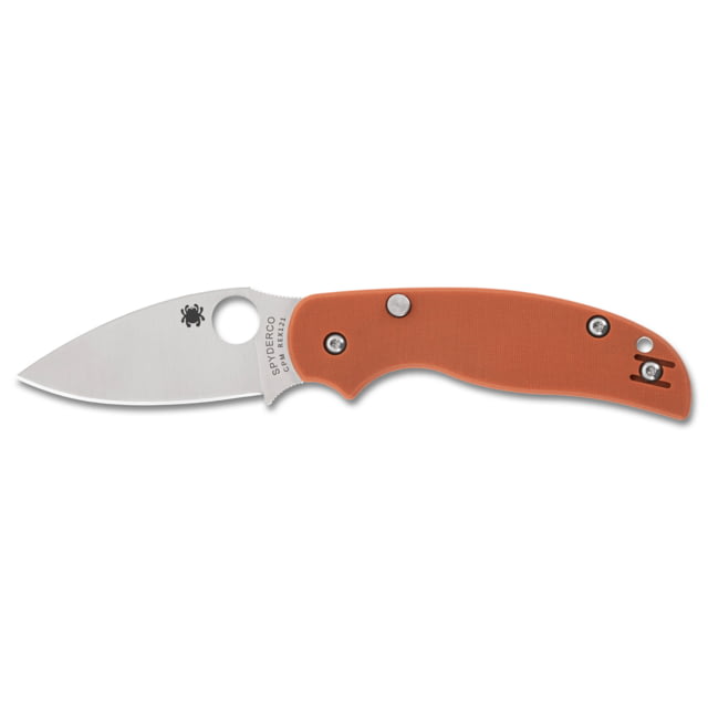 Spyderco Sage 6 Folding Knife 3in CPM Rex 121 Leaf Blade Orange G10 Handle - Spyderco