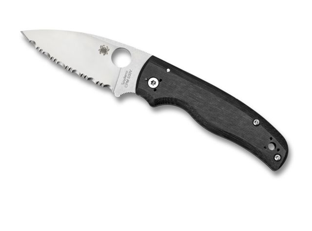 Spyderco Shaman Folding Knife 3.58in CPM S30V Leaf Blade SpyderEdge G10 Black Handle