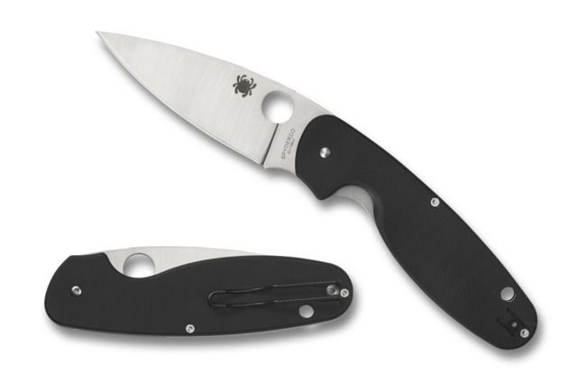 Spyderco Emphasis Plain Edge Folding Knife 3.61in G-10 Tip-Up Black - Spyderco