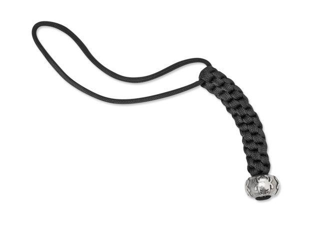 Spyderco Round Pewter Bead Black Paracord Lanyard - Spyderco