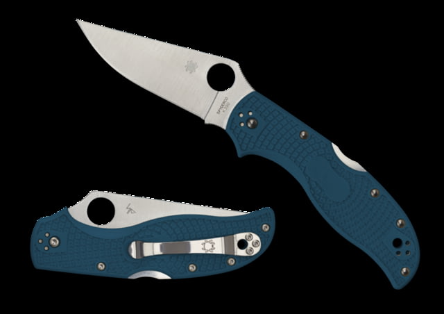 Spyderco Stretch 2 Folding Knife 3.48in K390 Drop Point Blade FRN Blue Handle SPY