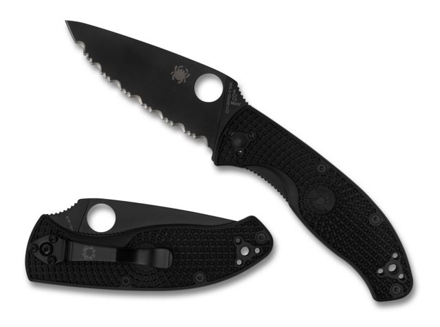 Spyderco Tenacious Lightweight Folding Knife 3.39in 8Cr13MoV Clip Point Black Blade FRN Black Handle
