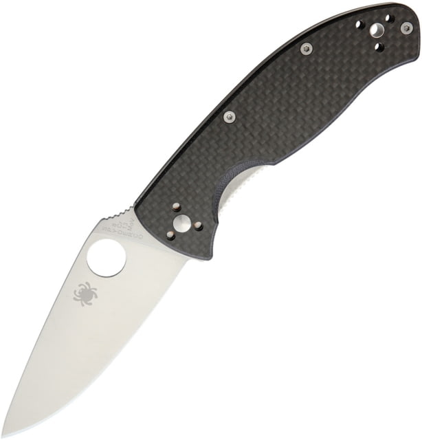 Spyderco Tenacious Pocket Knife Tenacious Linerlock 4.38in Closed 3.5in Satin 8Cr13Mov SS Blade Thumb Pull Pocket Clip Carbon Fiber/G10 Handle - Spyderco