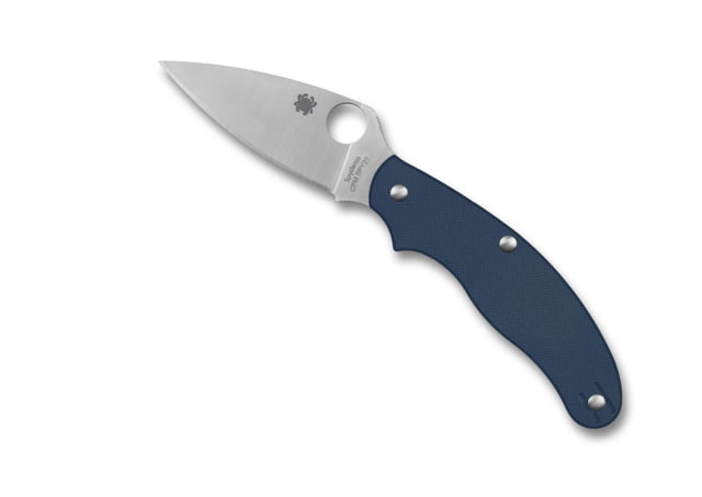 Spyderco UK Penknife Folding Knife 2.95in CPM SPY27 Leaf Blade G10 Blue Handle