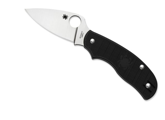Spyderco Urban Leaf Lightweight Plain Edge Folding Knife 2.6in N690Co Clip Point Blade FRN Black Handle