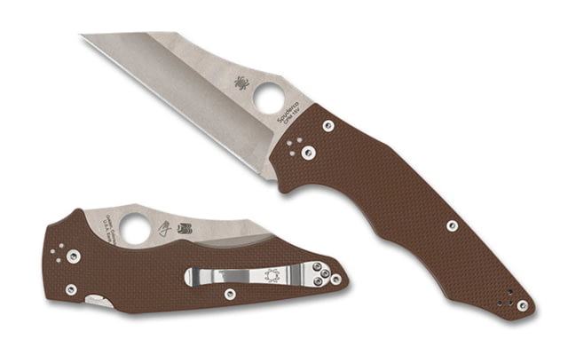 Spyderco YoJumbo Folding Knives 3.98in CPM 15V G-10 Satin Brown - Spyderco