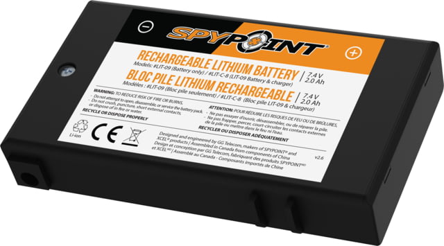 Spypoint Spare Rechargeable Lithium Battery, Black LIT-09