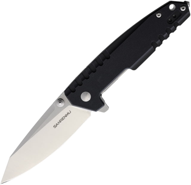 SRM Knives  Linerlock Folding Knife 3.5" satin finish 12C27 Sandvik stainless blade Black G10 handle - Srm Knives