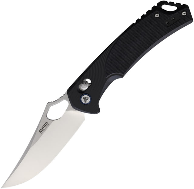 SRM Knives  Ambi Lock Folding Knife 3.5" satin finish D2 tool steel blade Black G10 handle - Srm Knives