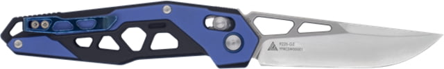 SRM Knives  Ambi Lock Folding Knife 3.25" bead blast finish D2 tool steel blade Blue and black G10 handle - Srm Knives