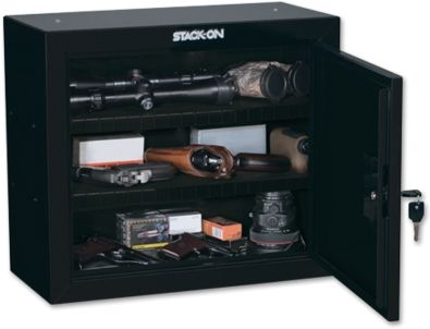 EDEMO Stack-On Pistol/Ammo Steel Cabinet w/ 2 Removable Shelves Black GCB-900 EDEMO8 - Stack-On