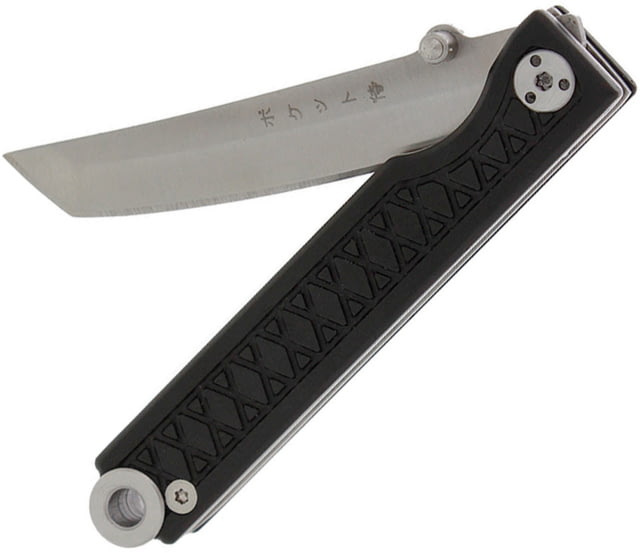 StatGear Pocket Samurai Linerlock Folding Knife 2.63in Closed 2in Satin 440C SS Tanto Blade Black Textured Aluminum Handle Thumb Stud Pocket Clip Will - Statgear