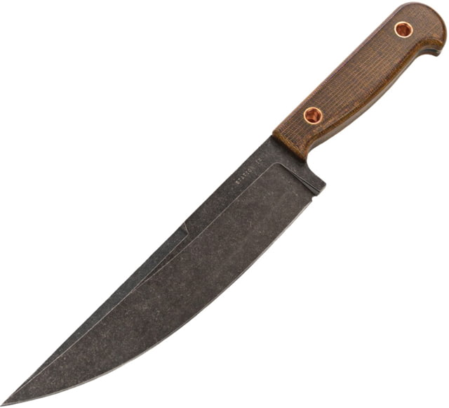 Station IX The Partisan Fixed Blade Knife 12.75in Overall 8in Black Stonewash 1095HC Steel Blade Brown Micarta Handle Kydex/Leather Sheath NO. - Station Ix