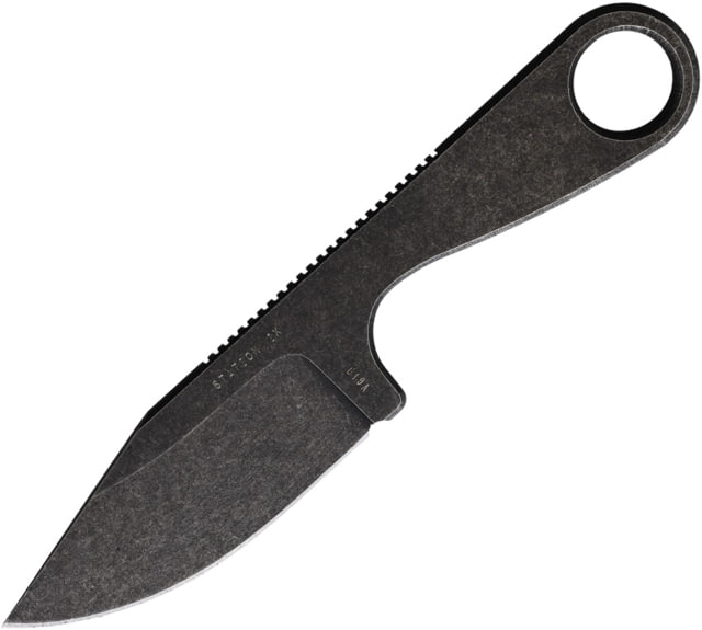 Station IX Trail Ultra Neck Knife 5.25in Overall 2.5in Black Stonewash VG-10 Stainless Blade Stainless Steel Kydex Sheath NO. - Station Ix