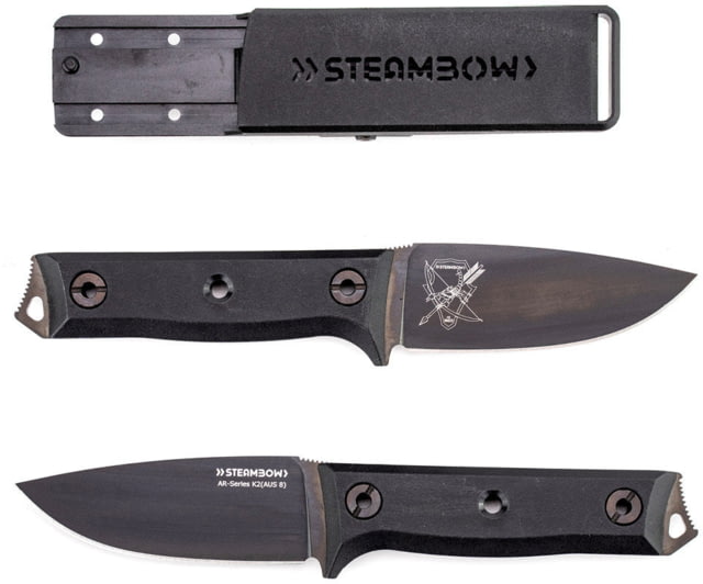 Steambow K2 3.94in Fixed Blade Knife Polymer Black