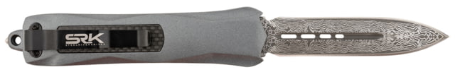 Steel River Knives Knives A163BDD Spartan 3.50in OTF Dagger Plain Damascus 440C SS Blade/Gray w/Carbon Fiber Inlay Aluminum Zinc Alloy Handle