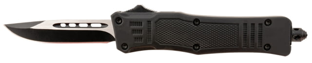 Steel River Knives Knives Spartan Mini 2.75in OTF Drop Point Plain Black/Silver 440C SS Blade/ 4.25in Black Aluminum Zinc Alloy Handle