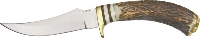 Steel Stag Slim Blade Skinner Fixed Knife stainless upswept skinner blade Genuine stag round design handle - Steel Stag