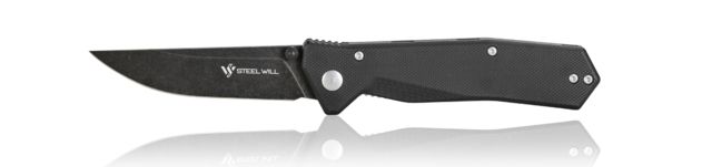 Steel Will Daitengu Folding Knife 3.25in D2 Steel G10 Handle Black Stonewash Finish Black/Black - Steel Will