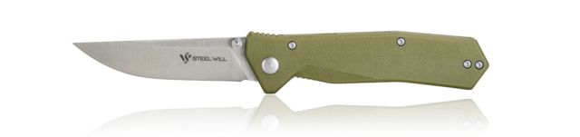 Steel Will Daitengu Folding Knife 3.25in D2 Steel G10 Handle Satin Finish Stainless Steel/Green - Steel Will