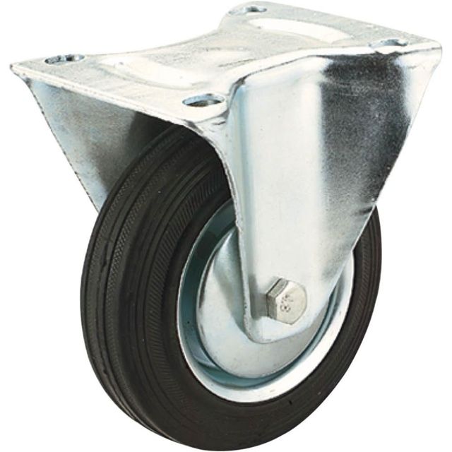 Steelex 10in Black Rubber Fixed Caster Plate Mount