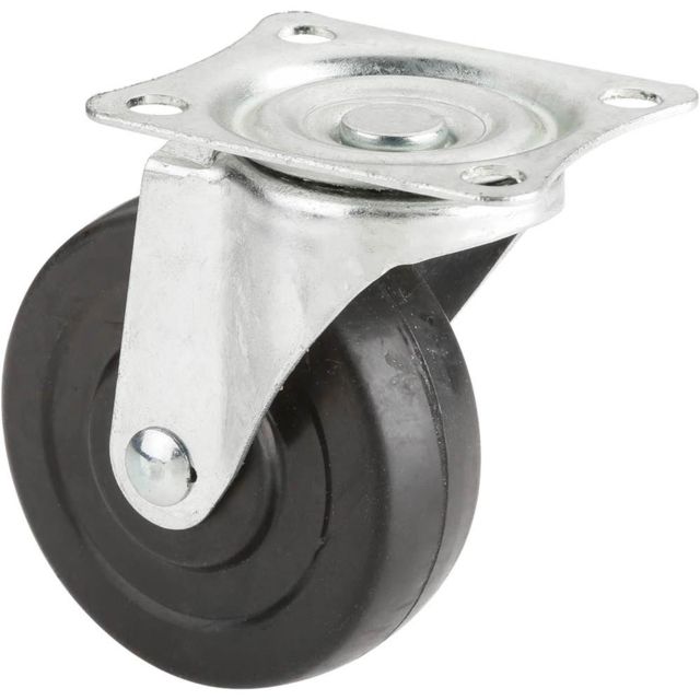 Steelex 3in Black Rubber Swivel Caster Plate Mount