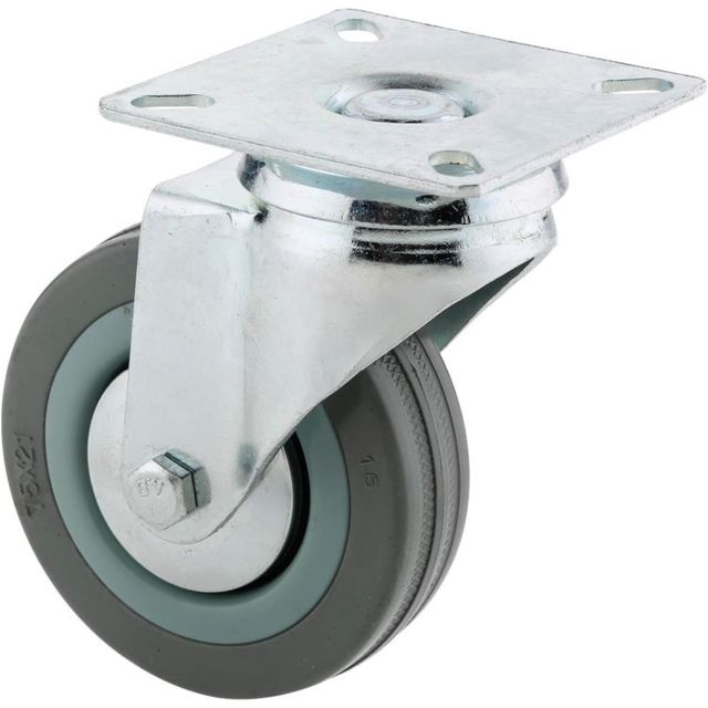 Steelex 3in Gray Rubber Swivel Caster Plate Mount