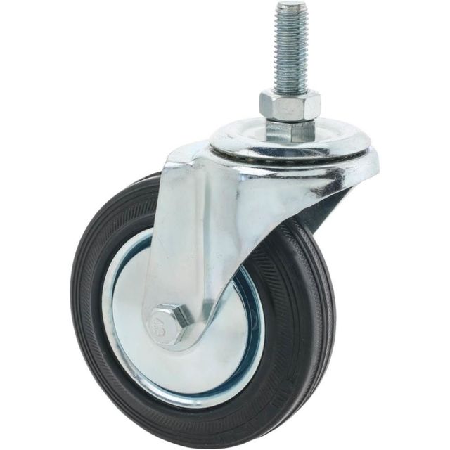 Steelex 4in Black Rubber Swivel Caster Threaded Mount