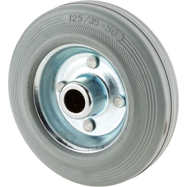 Steelex 5in Gray Rubber Tire with Roller Bearing Hub