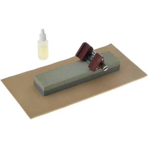 Steelex Course/Medium Grit Sharpening Stone Set Non-Slip Rubber Pad Included 8 in. Long