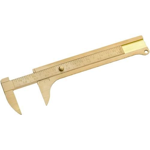 Shop Fox Dovetailed Ways Brass Caliper 4 in. Long Vernier Scale Included - Shop Fox
