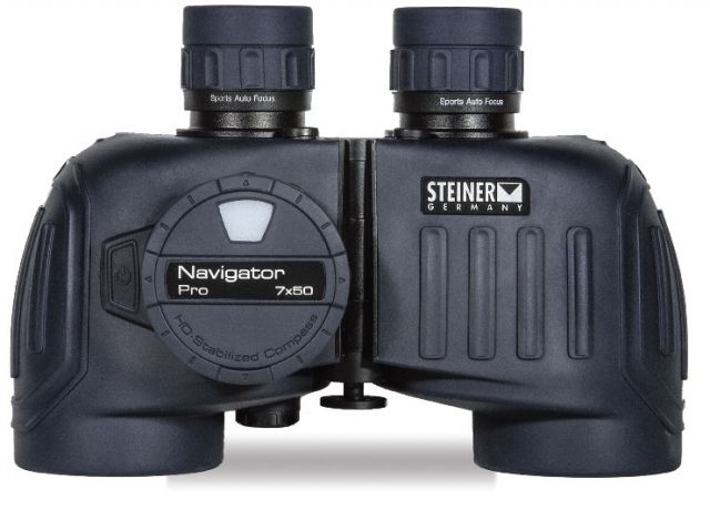 Steiner Navigator Pro 7x50mm Binoculars, w Compass, NBR Long Life Rubber Armoring, Navy Blue, 7155