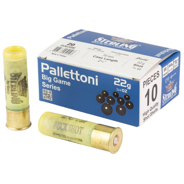 Sterling Big Game Series 20 Gauge 6/8 oz 2.75in Shotgun Ammunition 00 Buckshot Shot Shell 10 Round - Sterling