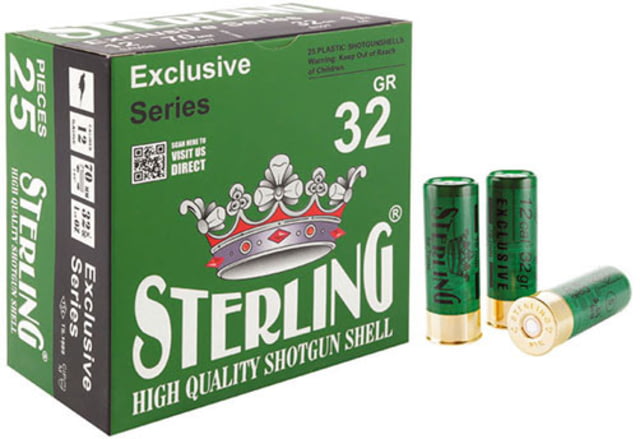 Sterling Exclusive Series 12 Gauge 1/18oz 2 3/4 in Number 8 Shotgun Ammo 25 Rounds - Sterling
