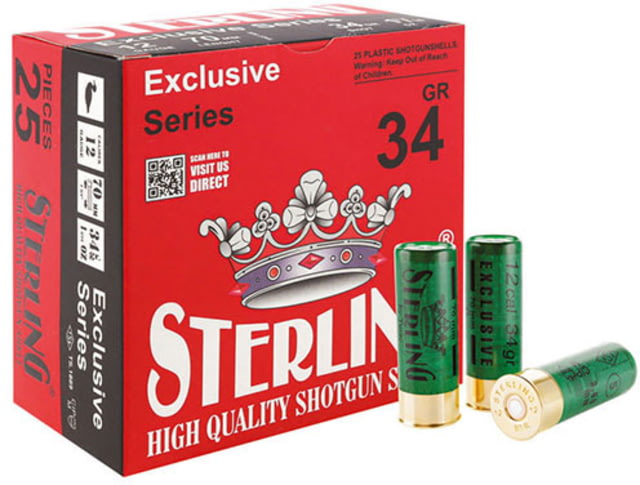 Sterling Exclusive Series 12 Gauge 3/16oz 2 3/4 In Number 7 Shotgun Ammo 25 Rounds rling Exclusive Series 12 Gauge 3/16oz 2 3/4 In Number 7 Shotgun 25 Rounds Ammo