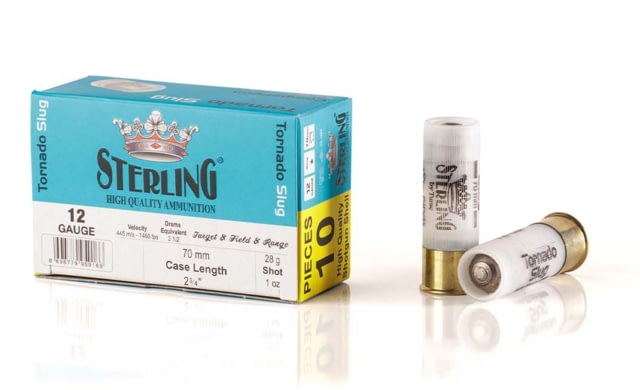 Sterling Sterling Tornado Slugs 12Ga 1 oz 2 3/4in Centerfire Shotgun Slug Ammunition 10 Rounds 96045 - Sterling